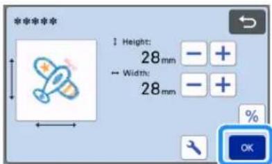 ***** Height: 28 mm → Width: 28 mm % OK