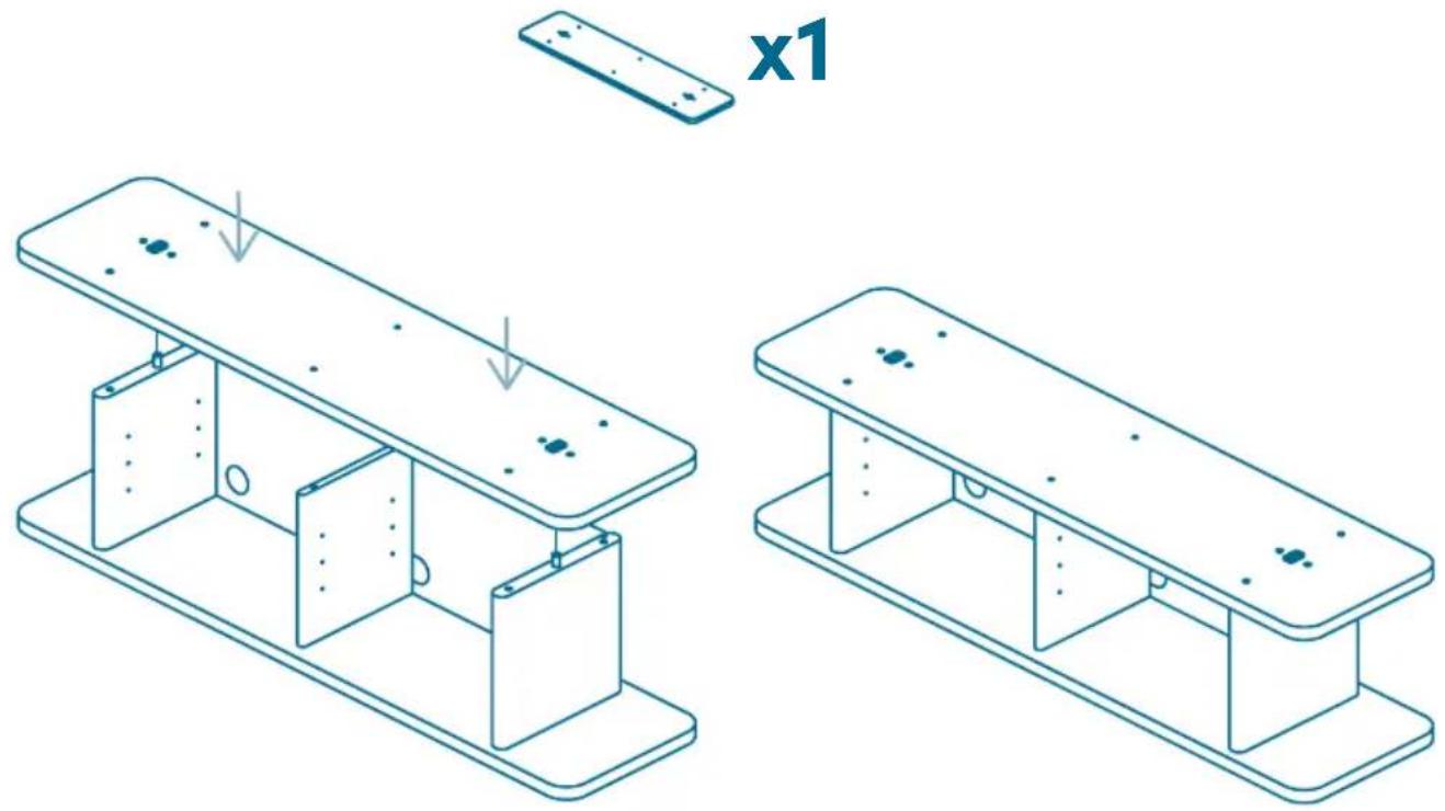 Koala Kirribilli TV Unit - Lower the base panel onto the side panels and middle divider. - 2