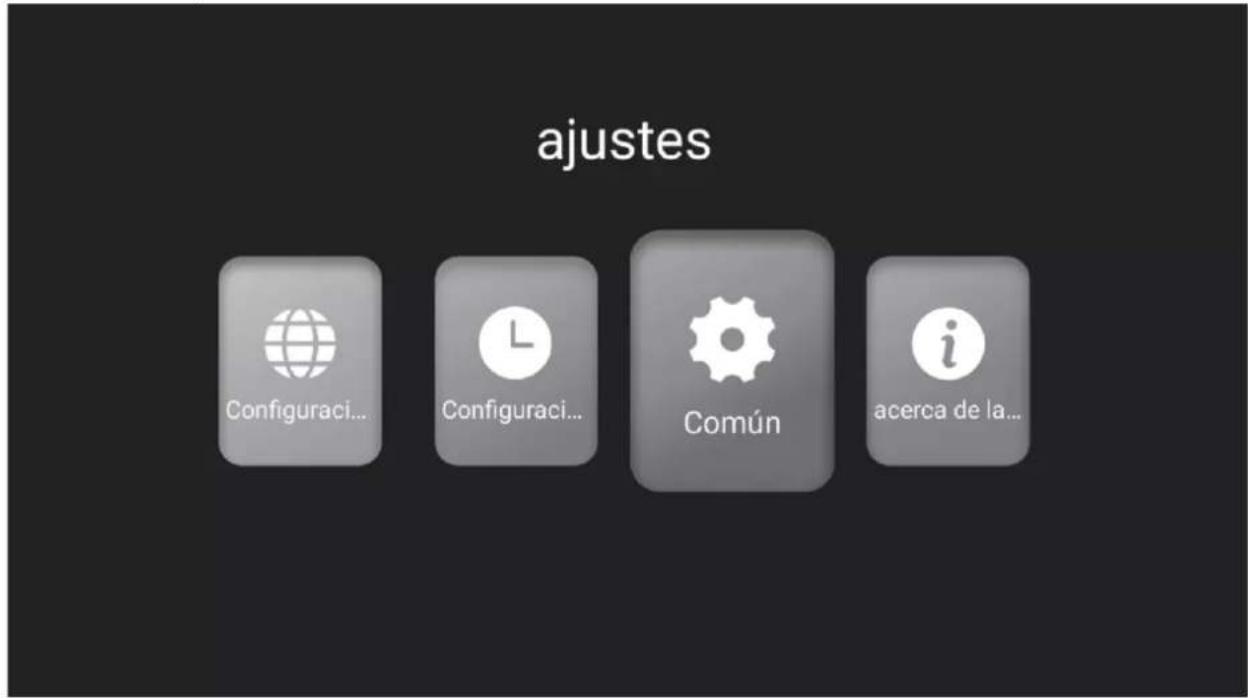ajustes Configuraci... Configuraci... Común acerca de la...