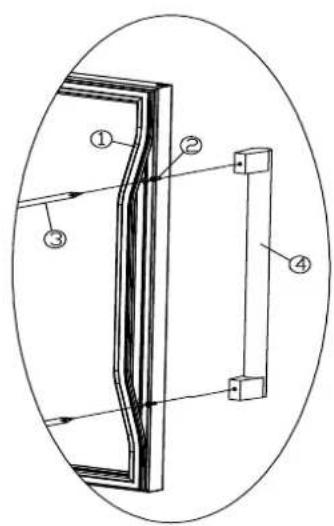 Technical diagram of a structural component with numbered parts, likely an architectural or mechanical assembly.