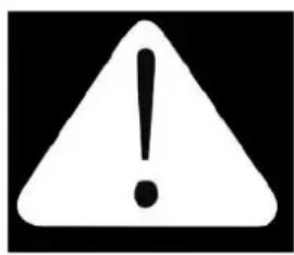 Warning symbol image with exclamation mark inside triangle