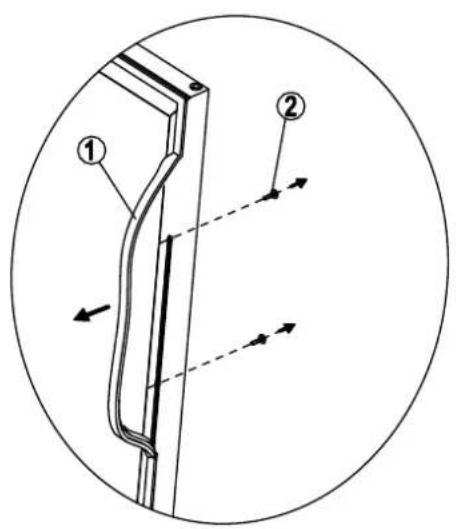 Technical diagram showing a mechanical component with labeled parts and directional arrows indicating motion or force.