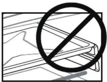 Warning sign with diagonal line and circle, indicating no hazard or caution against a surface