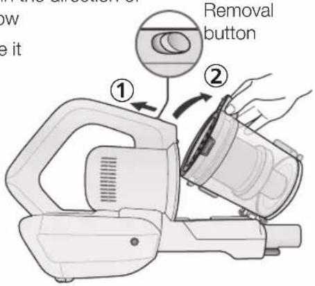 Removal button ① ②