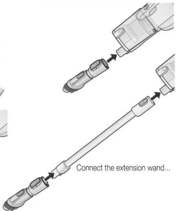 Connect the extension wand...