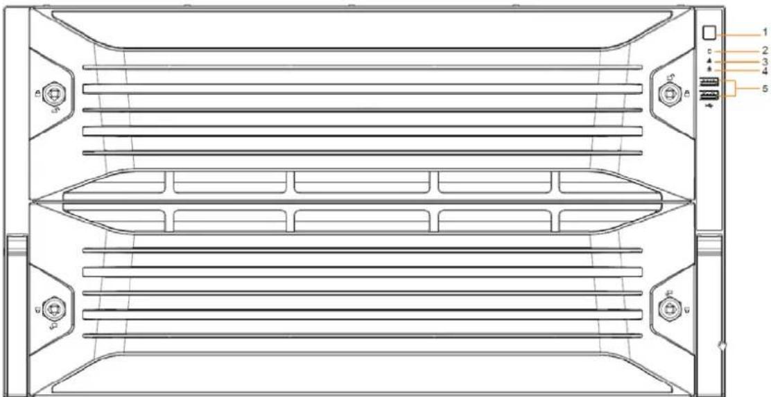 Technical diagram of a server rack with labeled components and connection points