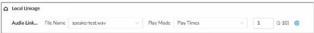 Local Linkage Audio Link... File Name speakertest.wav Play Mode Play Times 1 (1-10)