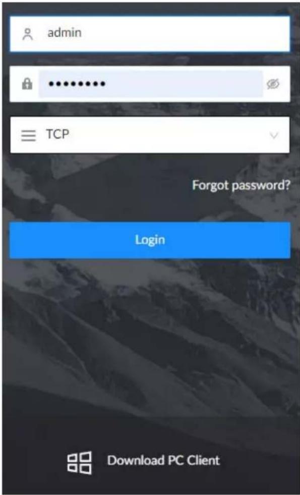 admin TCP Forgot password? Login Download PC Client