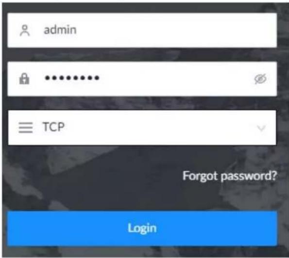 admin TCP Forgot password? Login