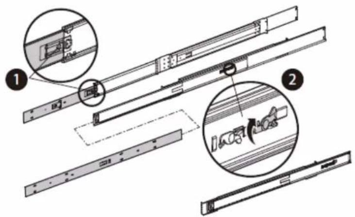 Technical diagram showing exploded view of a mechanical assembly with labeled components and magnified views