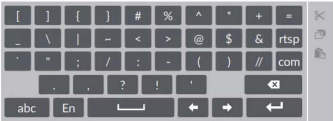 [ ] { } # % ^ * + = _ \ | ~ < > @ $ & rtsp ` " ; / : - ( ) // com . , ? ! ' ← abc En ← → ←