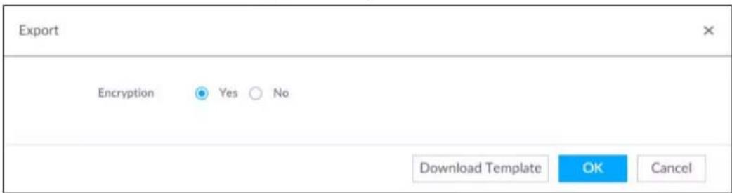 Export Encryption Yes No Download Template OK Cancel