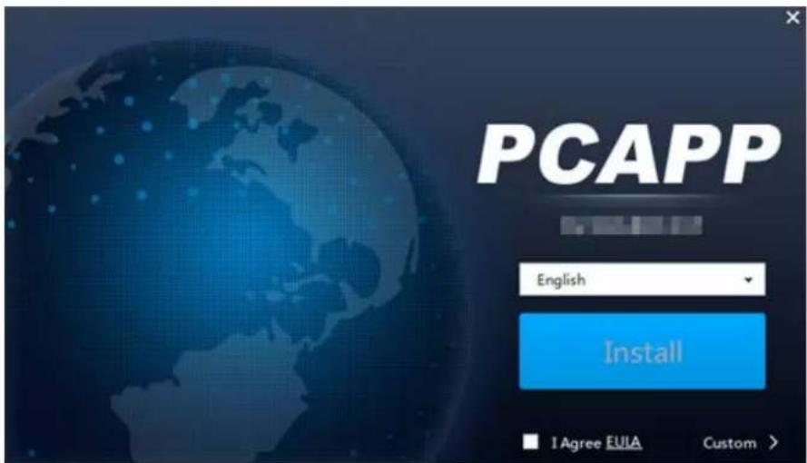 PCAPP English Install I Agree EUIA Custom >