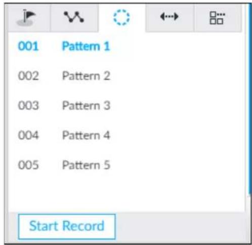 001 Pattern 1 002 Pattern 2 003 Pattern 3 004 Pattern 4 005 Pattern 5 Start Record
