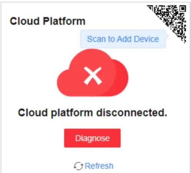 Cloud Platform Scan to Add Device Cloud platform disconnected. Diagnose Refresh