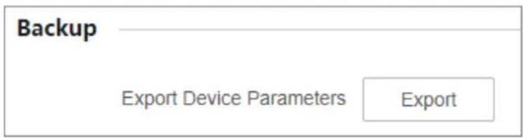 Backup Export Device Parameters Export