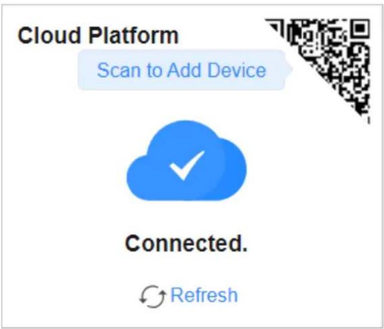 Cloud Platform Scan to Add Device Connected. Refresh