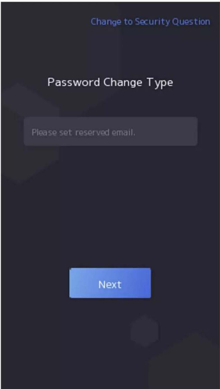 Change to Security Question Password Change Type Please set reserved email. Next