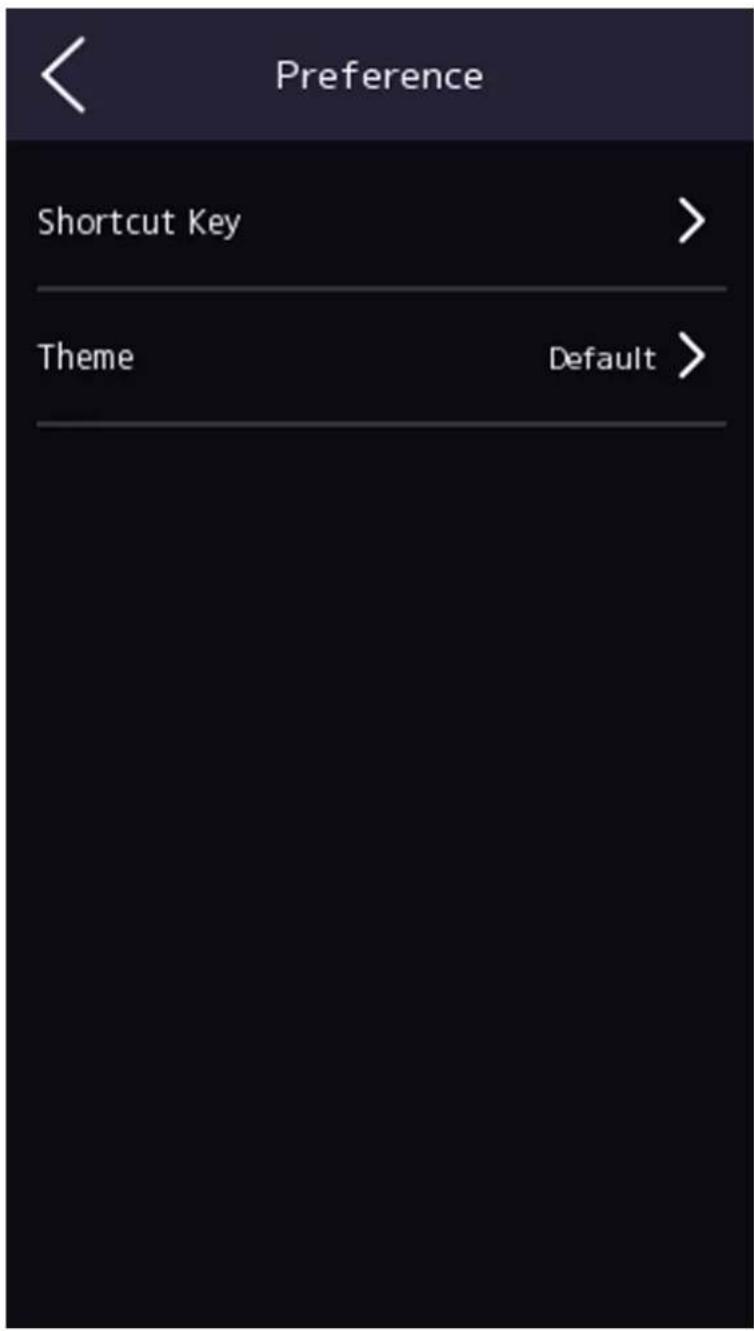 Preference Shortcut Key > Theme Default >