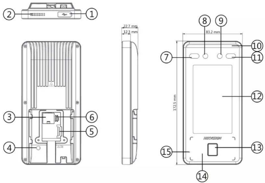 Hikvision DS-K1T341CMW - Chapter 2 Appearance - 1