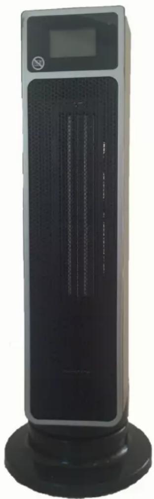 Exterior view of a black industrial heat exchanger tower with a digital display and ventilation grille (no text or symbols visible)