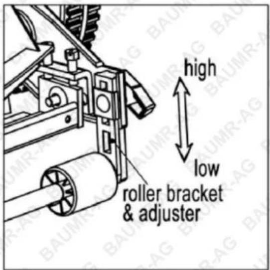 high low roller bracket & adjuster