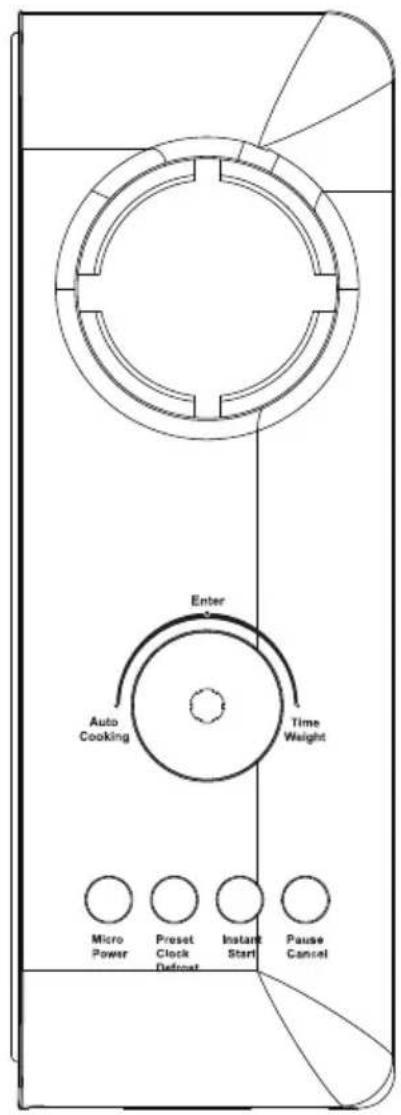 Enter Auto Cooking Time Weight Micro Power Preset Clock Reset Instant Start Pause Cancel