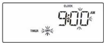 CLOCK 9:00 AM TIMER OFF