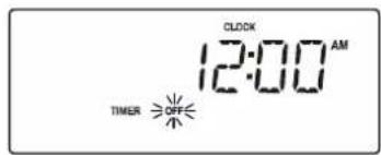 CLOCK 12:00 AM TIMER OFF