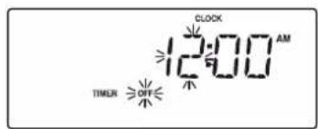 CLOCK 12:00 AM TIMER OFF