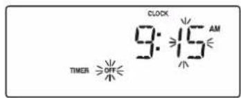 CLOCK 9:15 AM TIMER OFF