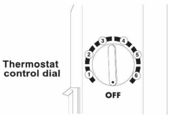 Thermostat control dial OFF