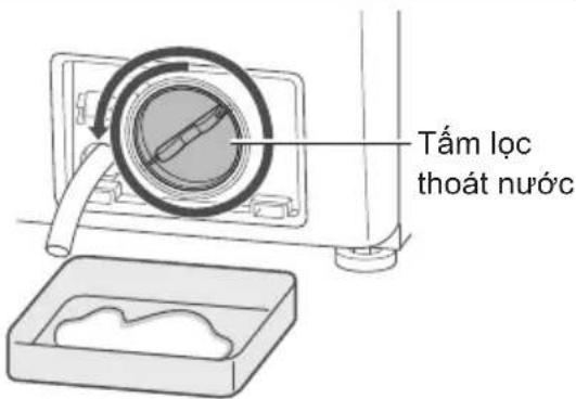Diagram showing a hand using a tool to adjust or install a device, labeled with numbered components and directional arrows.