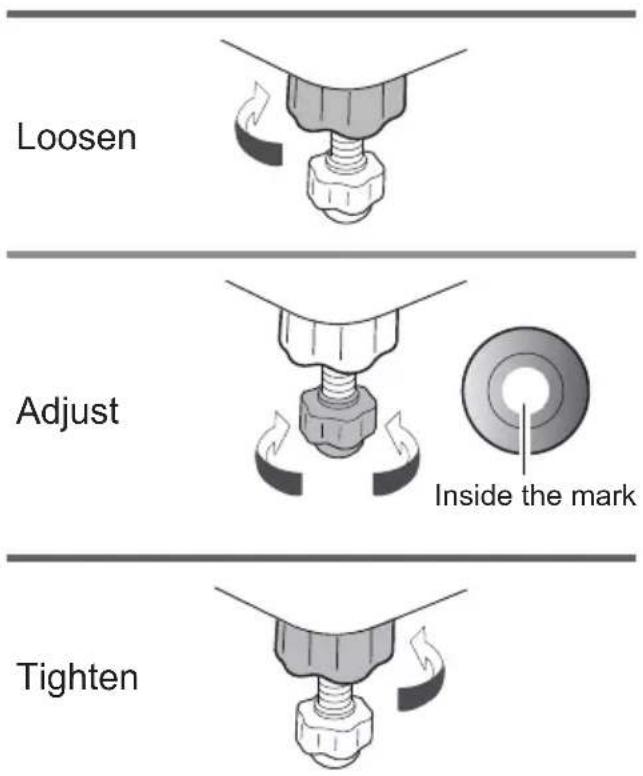 Loosen Adjust Inside the mark Tighten