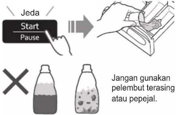 Jeda Start Pause Jangan gunakan pelembut terasing atau pepejal.