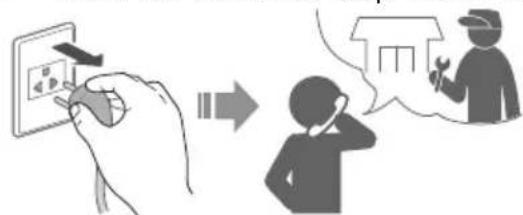 Illustration showing a hand using a power switch to switch an electrical socket, then to a person with a speech bubble and wrench.