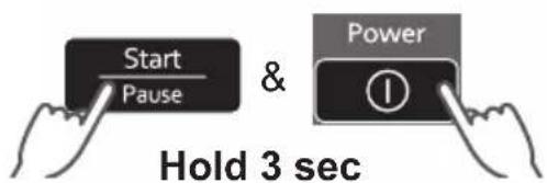 Start Pause & Power Hold 3 sec