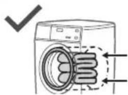 Diagram showing a washing machine with coiled insulation and directional arrows indicating inspection or testing steps.