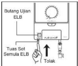 Butang Ujian ELB Tuas Set Semula ELB Tolak