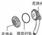 PANASONIC DH-3MP2 - - 当清洗时,请谨慎不要损坏花洒盖的洞孔。在还没把花洒盖固定在花洒头之前,确定橡胶衬垫已放置在花洒头。除了花洒盖及橡胶衬垫,请不要移动任何组件。 - 1