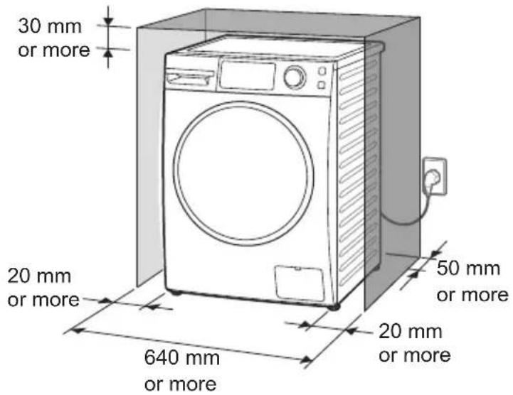 30 mm or more 20 mm or more 640 mm or more 50 mm or more 20 mm or more