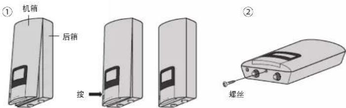① 机箱 后箱 按 ② 螺丝