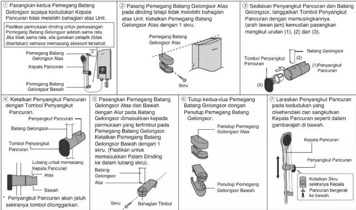 PANASONIC DH-3NDP1 - Pemasangan Penyangkut Pancuran. (DH-3ND1, DH-3NDP1) - 1