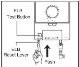 ELB Test Button Push On-Off ELB Reset Lever Push