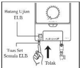Butang Ujian ELB Tuas Set Semula ELB Tolak