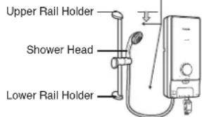 Upper Rail Holder Shower Head Lower Rail Holder