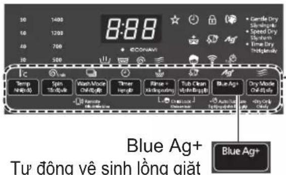 8:88 Blue Ag+ Tự động vệ sinh lòng giặt