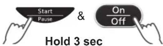 Start Pause & On Off Hold 3 sec