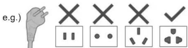 e.g.) × × × ✓ || • • + • +