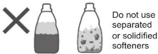 Do not use separated or solidified softeners